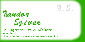 nandor sziver business card